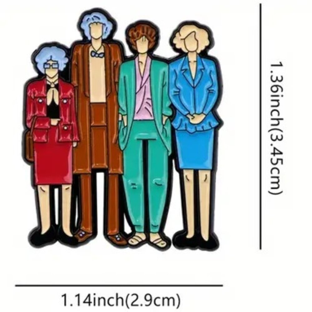 Golden Girls Inspired Standing Side by Side Enamel Pin Brooch Fun Friend NEW - Picture 3 of 5